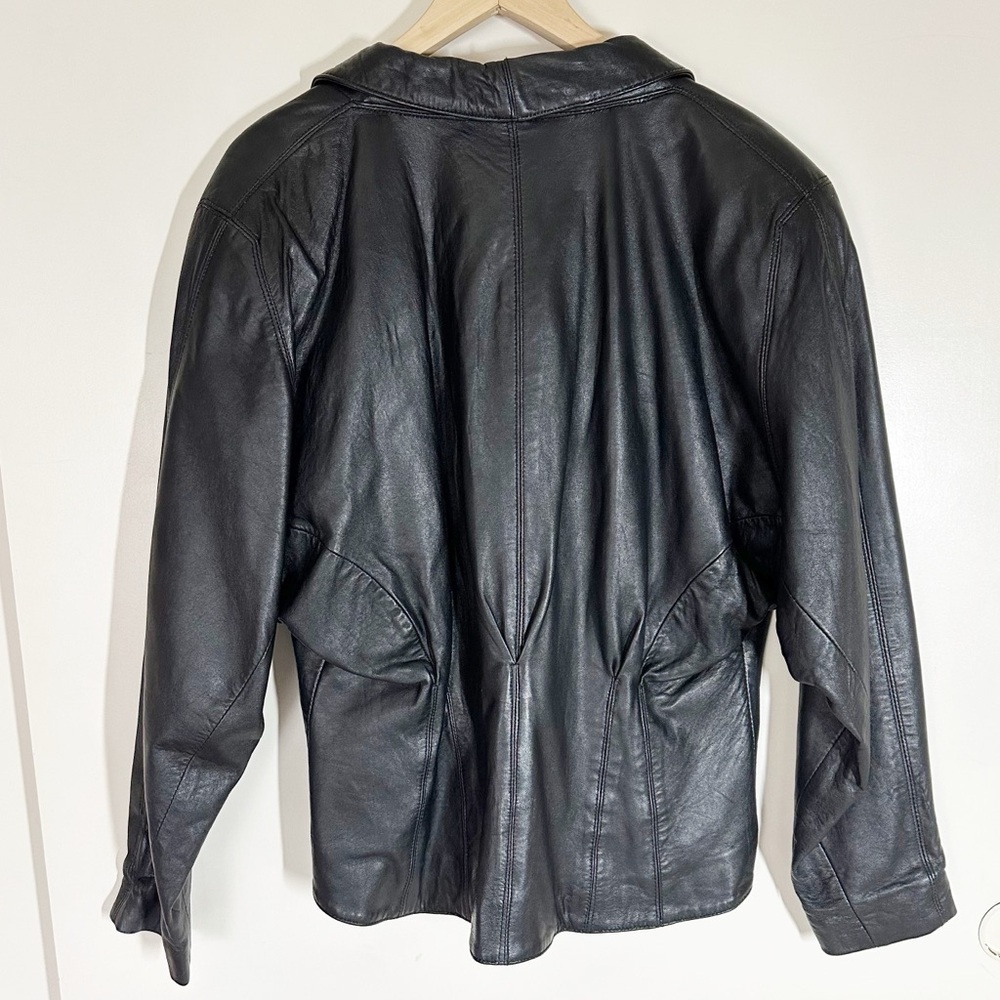 Wilson Black Leather Jacket Size Large - Picture 2 of 8